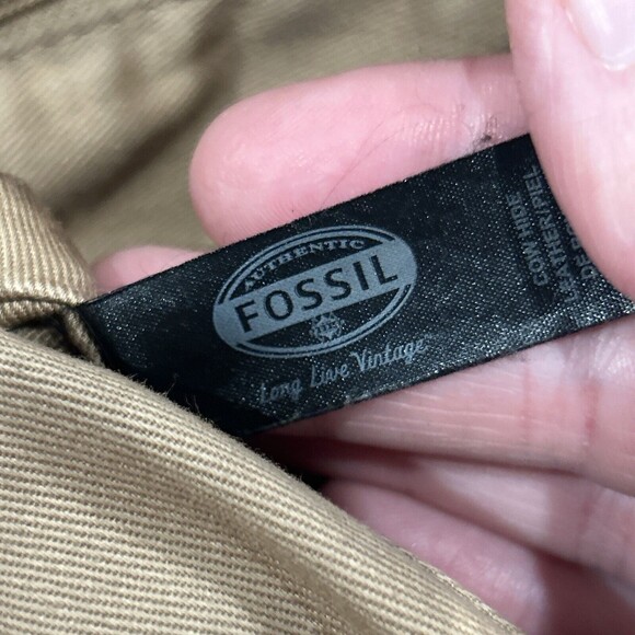 Fossil Brown Leather Crossbody Cowhide Purse Tan Brown Zipper Closure - Picture 10 of 12